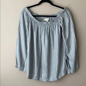Anthro cloth & stone gray striped top sz sm